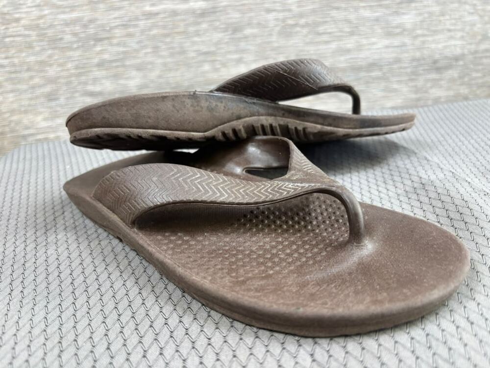 Okabashi Flip Flops Sandals Mens Size L (7.5-8.5) Brown Comfort Summer